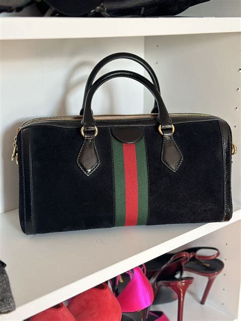 borsa gucci suede|gucci ophidia boston bag.